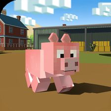 Взломанная Blocky Pig Simulator 3D (Мод много денег) на Андроид