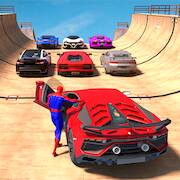 Скачать Superhero Car: Mega Ramp Games (Много денег) на Андроид