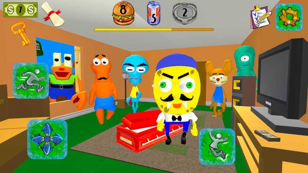 Скачать Sponge Neighbor Escape 3D (Много монет) на Андроид