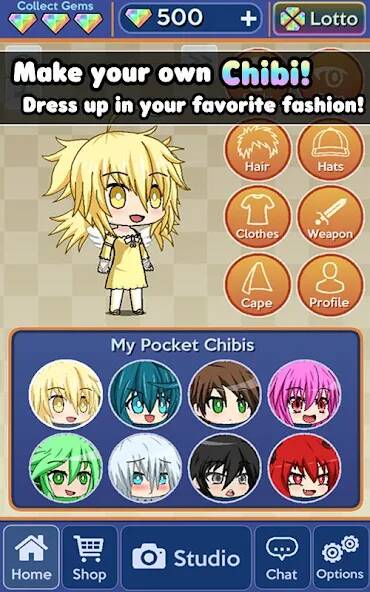 Скачать Pocket Chibi - Anime Dress Up (Много денег) на Андроид