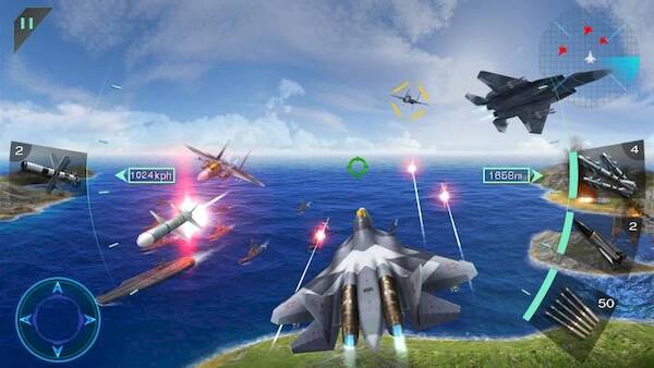 Скачать Воздушные битвы 3D (Разблокировано все) на Андроид