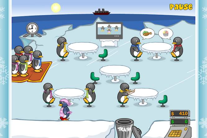 Скачать Penguin Diner: Restaurant Dash (Много денег) на Андроид