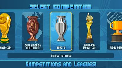 Скачать взломанную Pixel Cup Soccer 16 (Мод много денег) на Андроид
