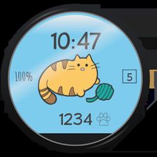 Взломанная Fit Cat - Watch Face (Взлом на монеты) на Андроид