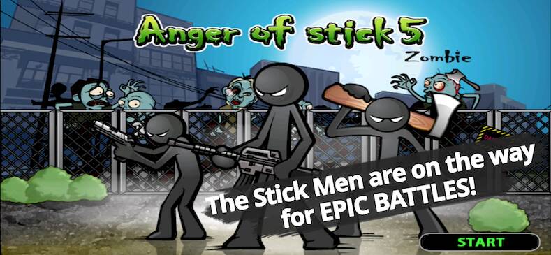 Скачать Anger of stick 5 : zombie (Разблокировано все) на Андроид