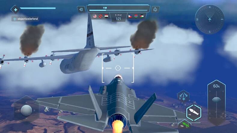 Скачать Sky Warriors: воздушные бои (Много денег) на Андроид